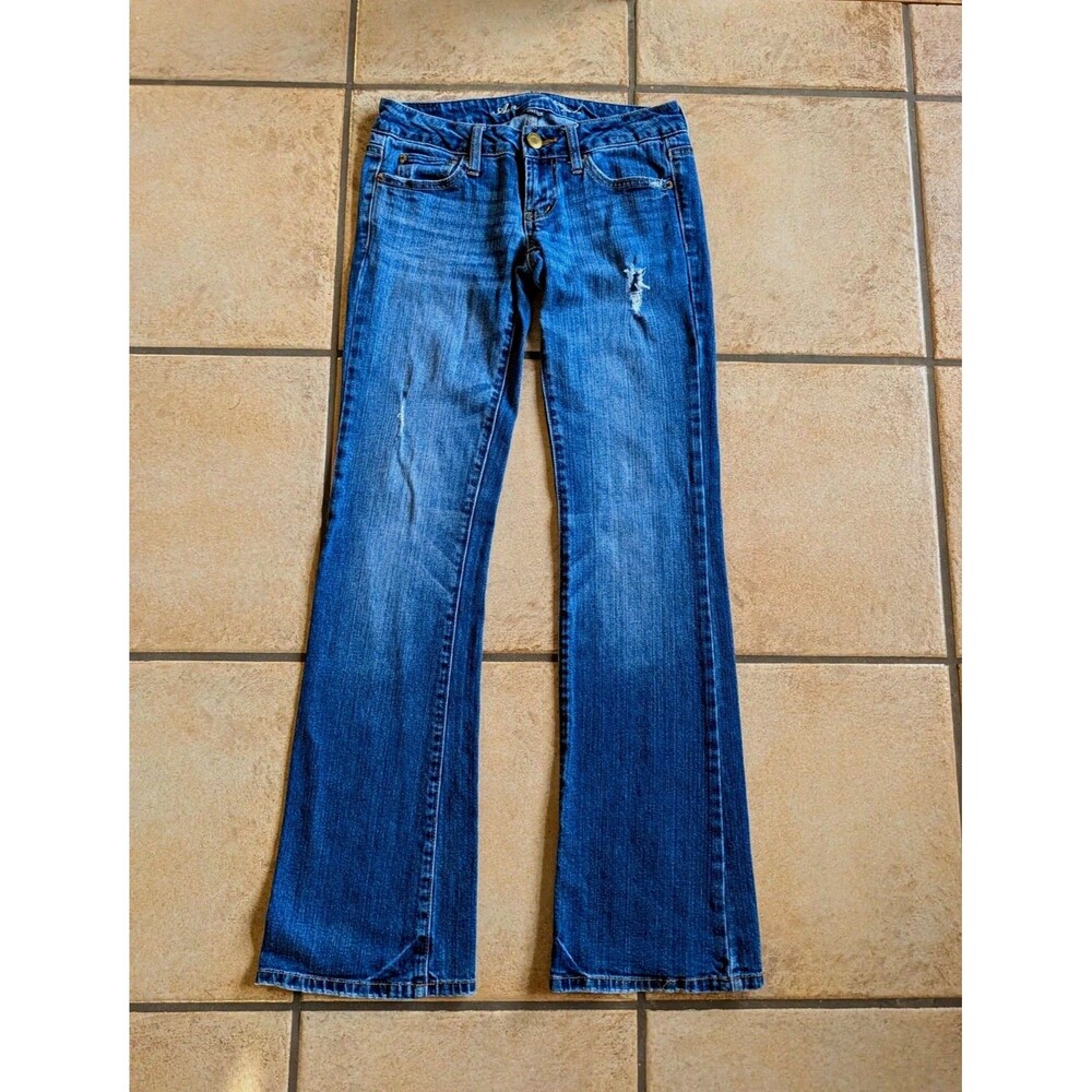 American Eagle Sz 0 Reg Favorite Boyfriend Jeans Distressed Stretch Y2K Preppy